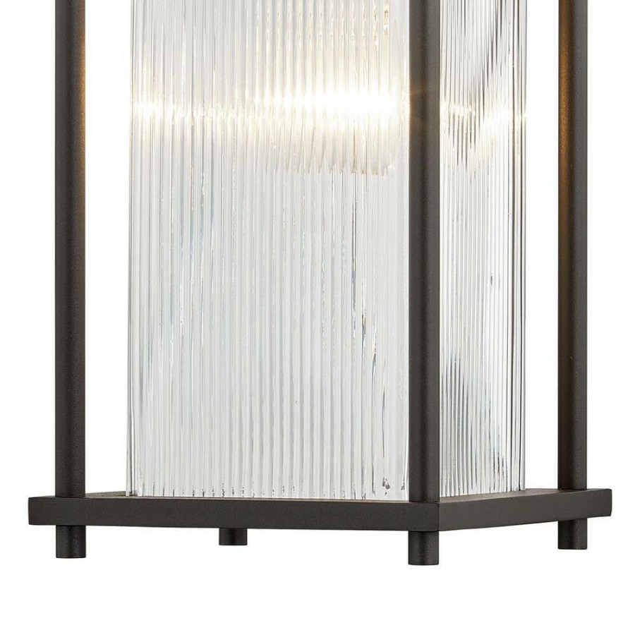 Wall Sconces * | James Bay 1-Light Bronze Wall Sconce With Clear Ribbed Glass Shade By Troy Lighting