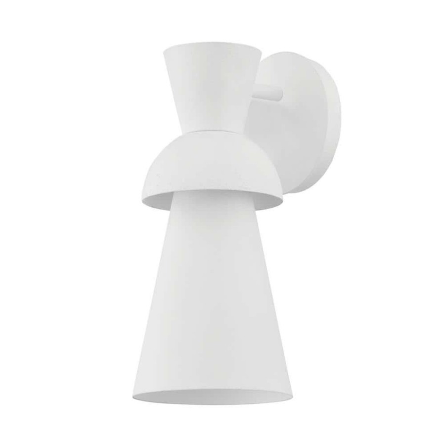 Vanity Lighting * | Florence 1-Light Gesso White, White Wall Sconce By Troy Lighting