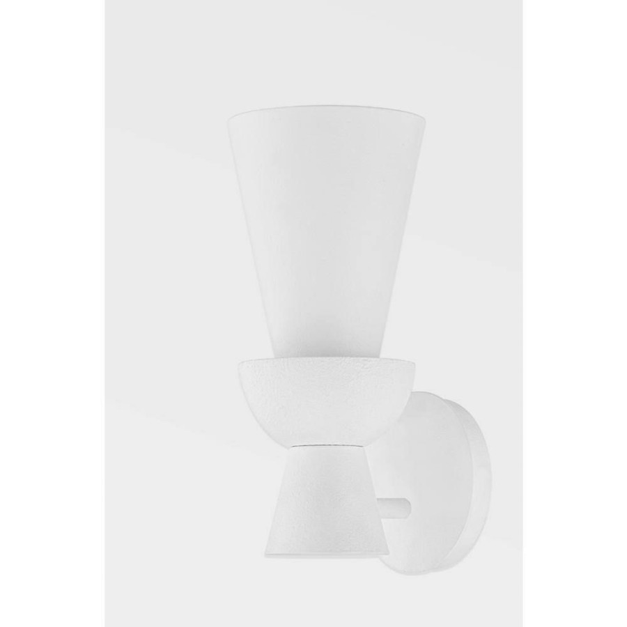 Vanity Lighting * | Florence 1-Light Gesso White, White Wall Sconce By Troy Lighting