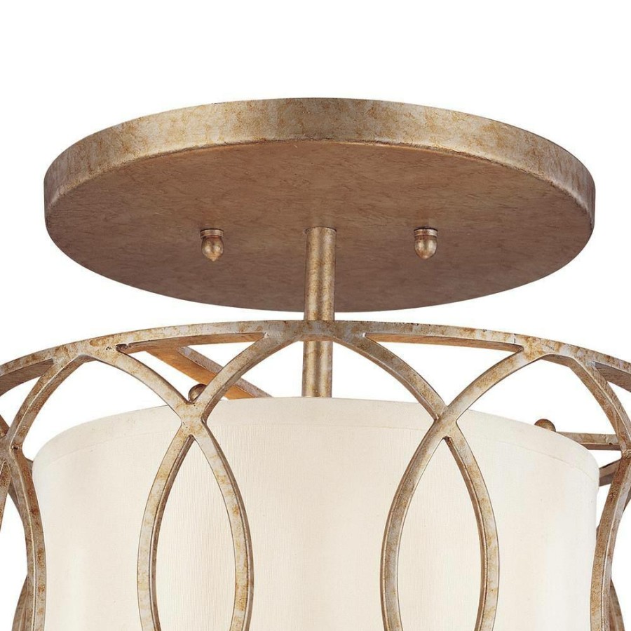 Commercial Lighting * | Sausalito 3-Light Silver Gold Semi-Flush Mount By Troy Lighting