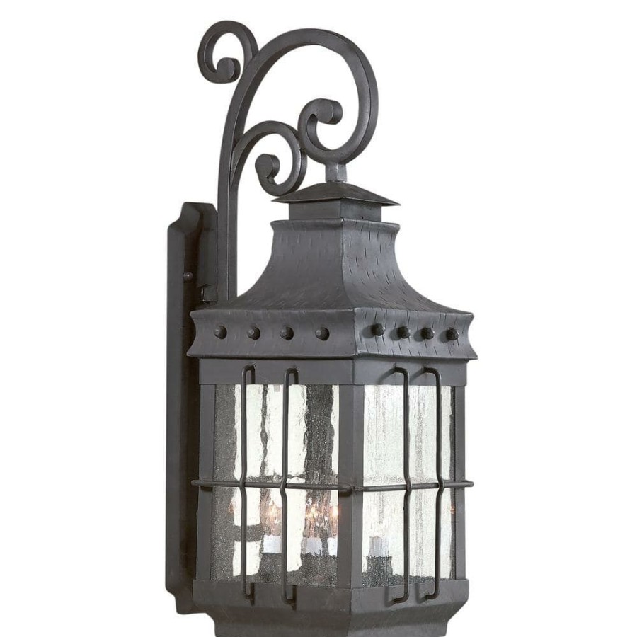 Outdoor Lighting * | Dover 4-Light Natural Bronze Outdoor Wall Lantern Sconce By Troy Lighting