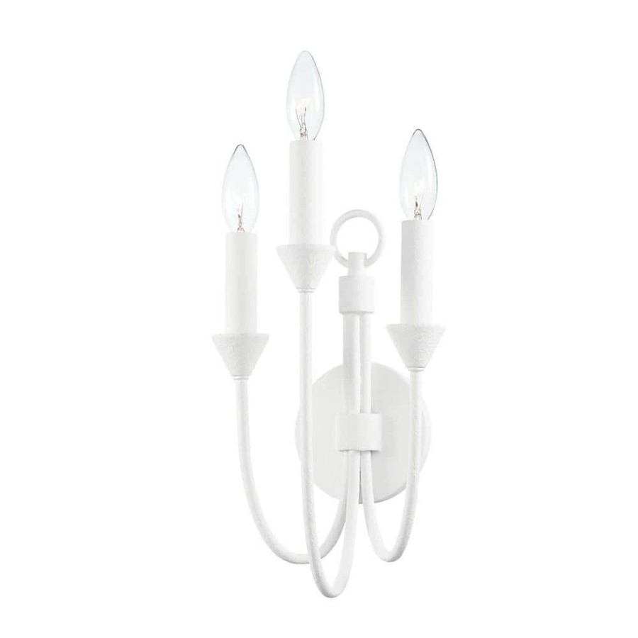 Wall Sconces * | Cate 3 White Wall Sconce By Troy Lighting