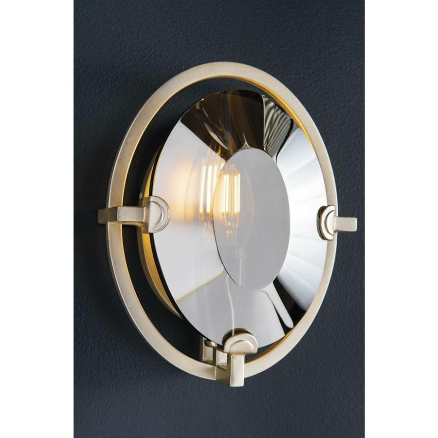 Wall Sconces * | Prism 1-Light Gold Leaf Wall Sconce With Smoke Shade By Troy Lighting