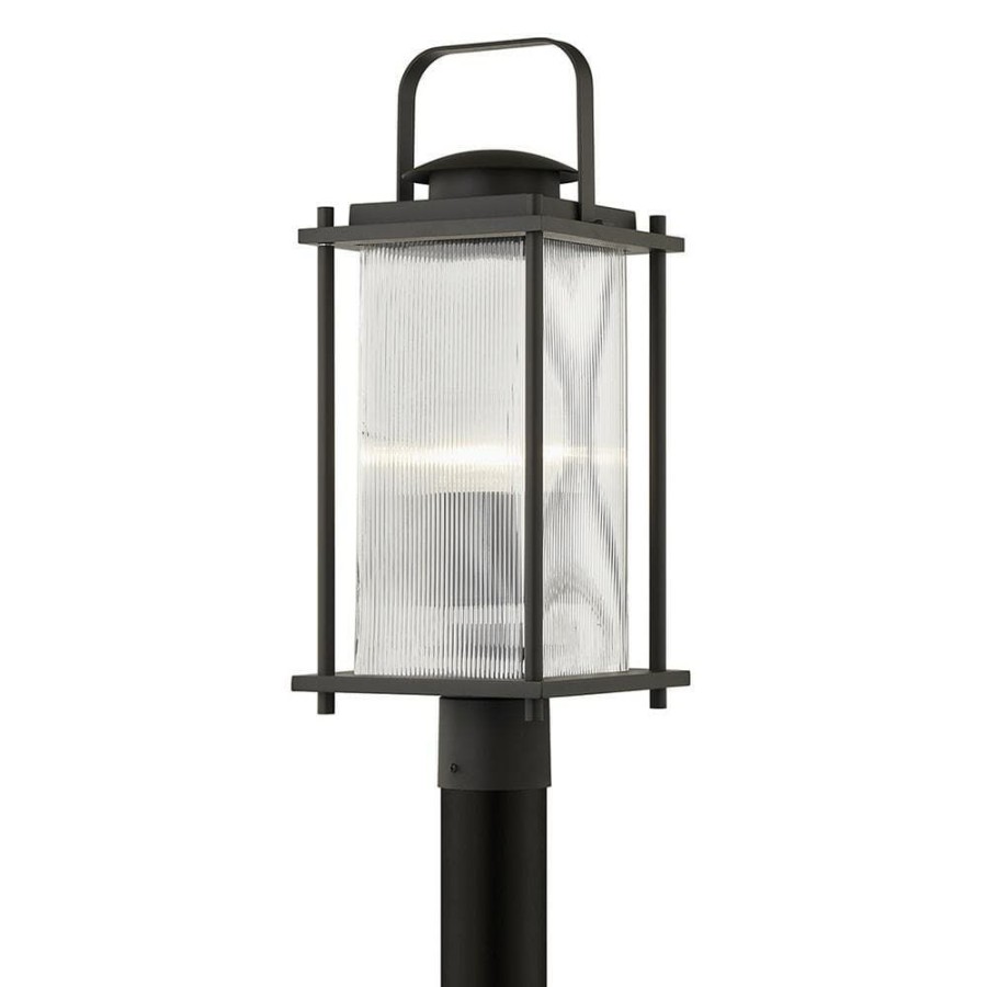 Outdoor Lighting * | James Hardwired Bay Bronze 4 4 Led In-Ground Deck Post 1-Light With Clear Ribbed Glass Shade By Troy Lighting