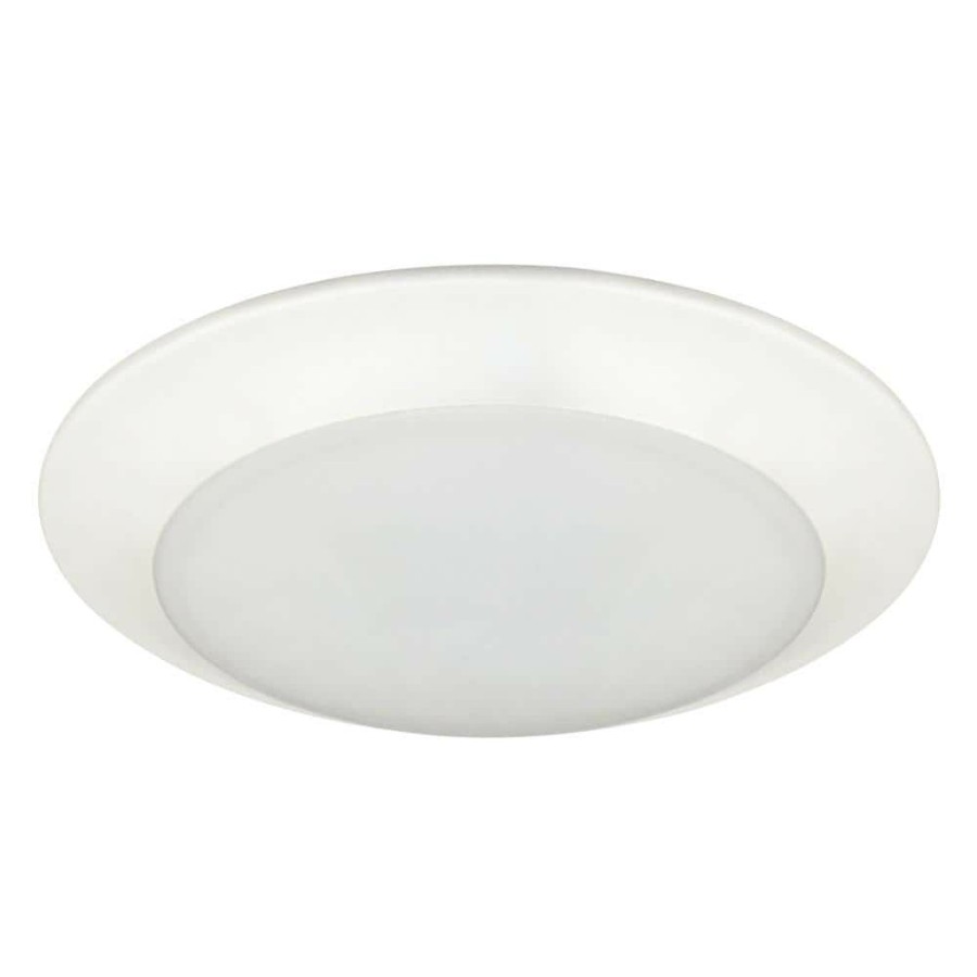 Recessed Lighting * | 8 In. White Integrated Led Surface Mounted Disk Light Trim (6-Pack) By Envirolite