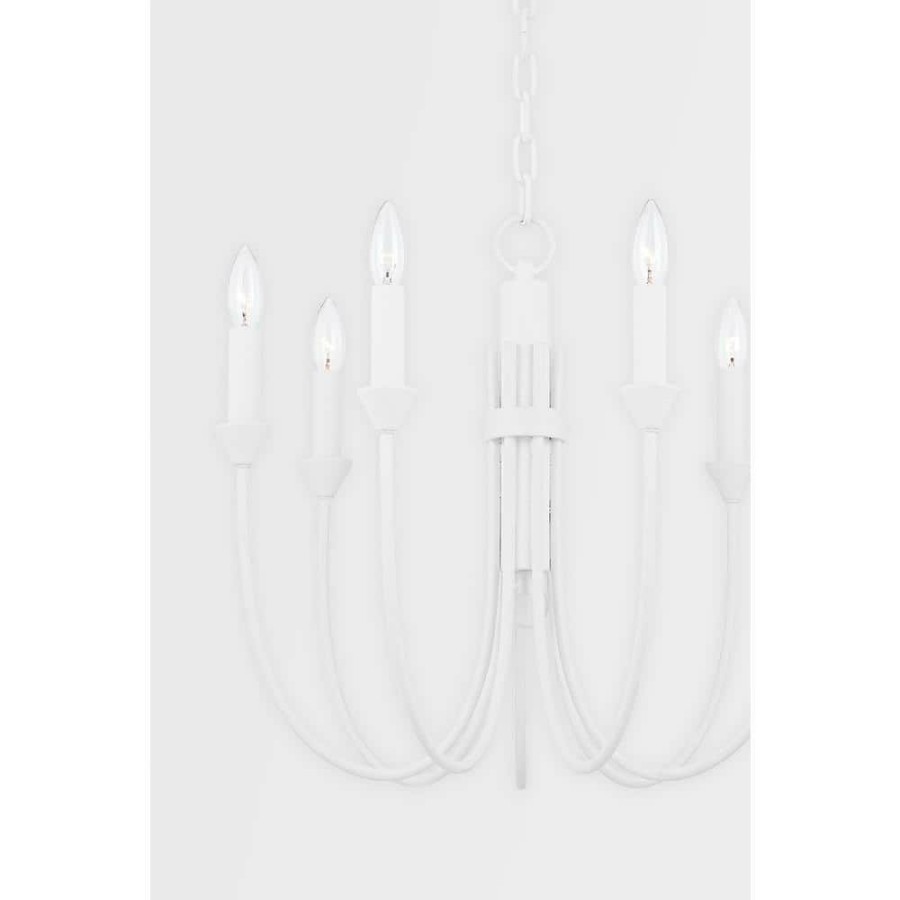 Commercial Lighting * | Cate 7-Light White Chandelier By Troy Lighting