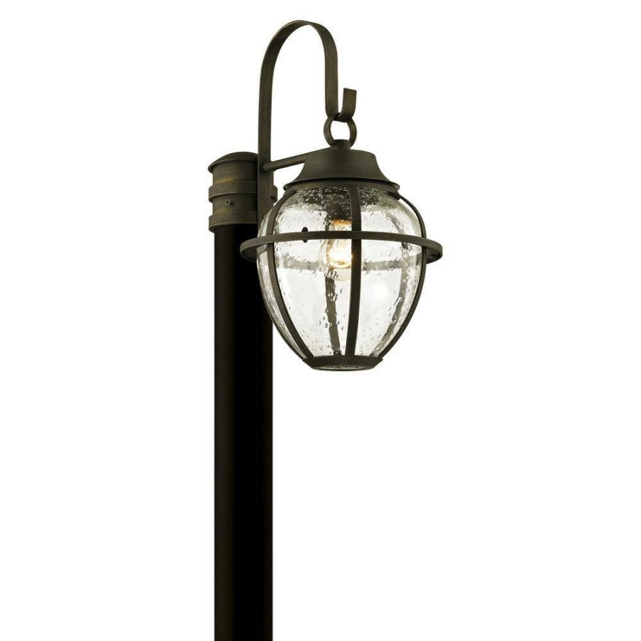 Outdoor Lighting * | Bunker Hill 1-Light Vintage Bronze 18.25 In. H Outdoor Post Light With Clear Seeded Glass By Troy Lighting