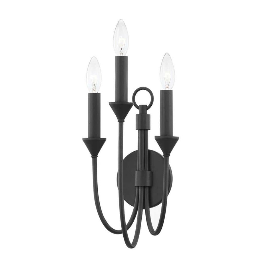 Wall Sconces * | Cate 3-Light Forged Iron Wall Sconce By Troy Lighting