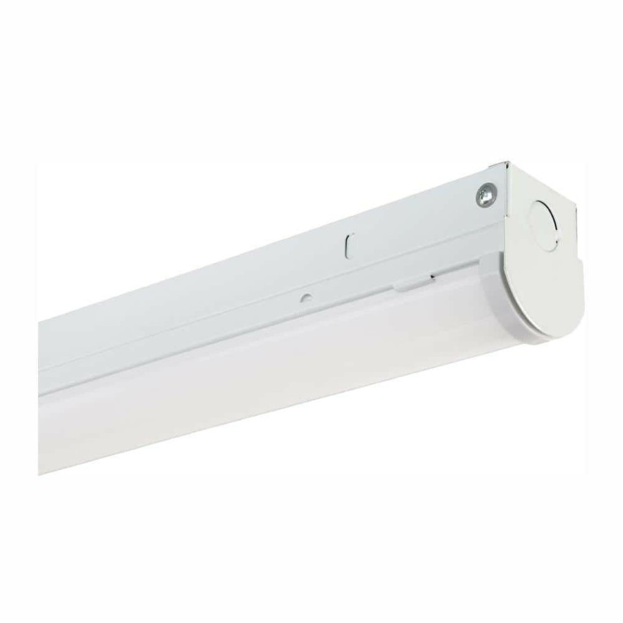 Commercial Lighting * | 4 Ft. 300-Watt Equivalent Integrated Led White Strip Light Fixture, 3500K By Envirolite