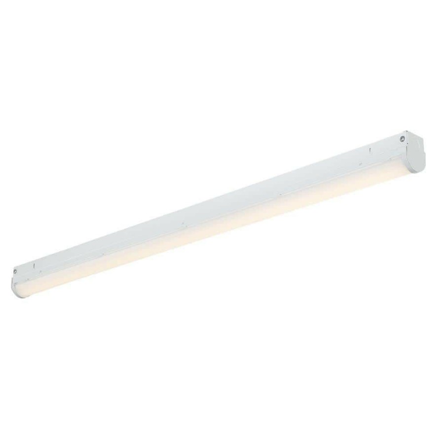 Commercial Lighting * | 4 Ft. 300-Watt Equivalent Integrated Led White Strip Light Fixture, 3500K By Envirolite