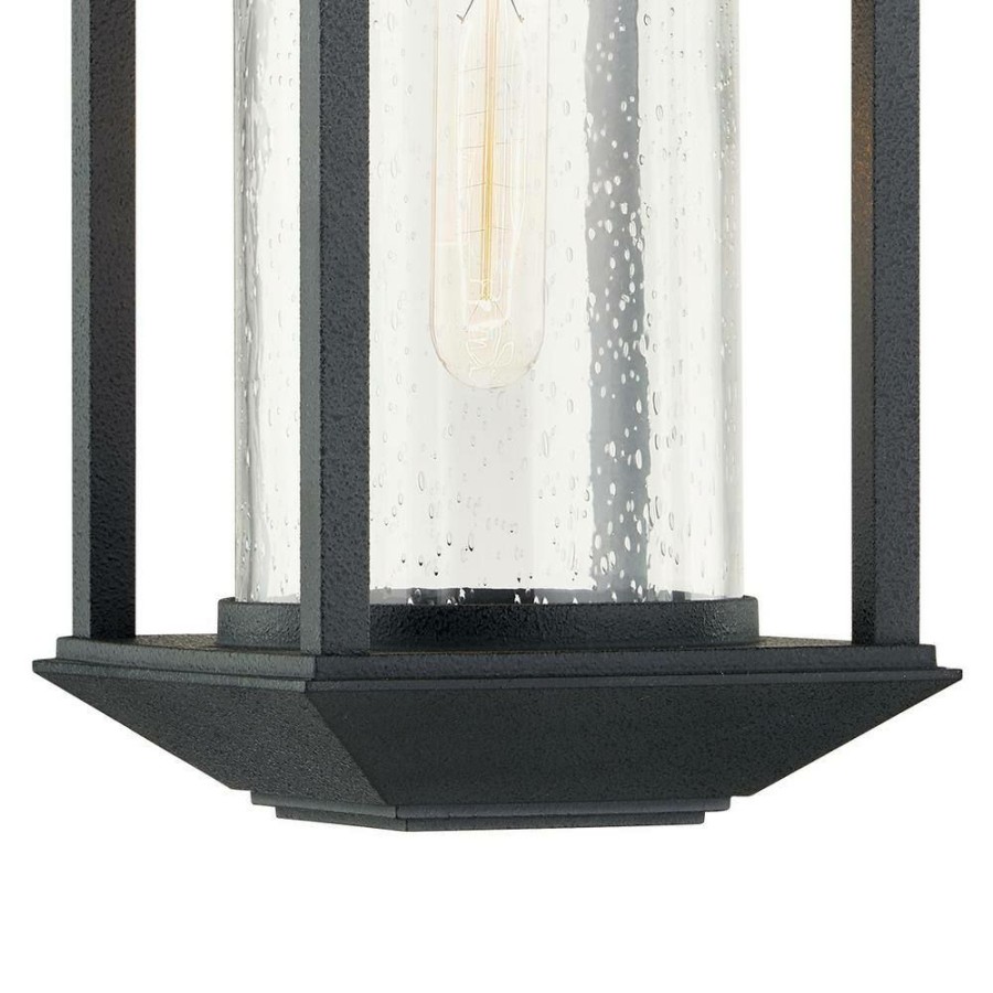 Wall Sconces * | Mccarthy 1-Light Weathered Graphite Wall Sconce With Clear Seeded Glass Shade By Troy Lighting