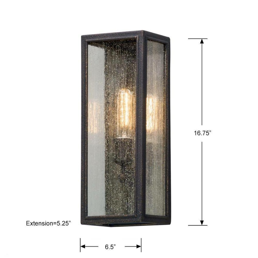 Outdoor Lighting * | Dixon 1-Light Vintage Bronze Outdoor Wall Lantern Sconce By Troy Lighting