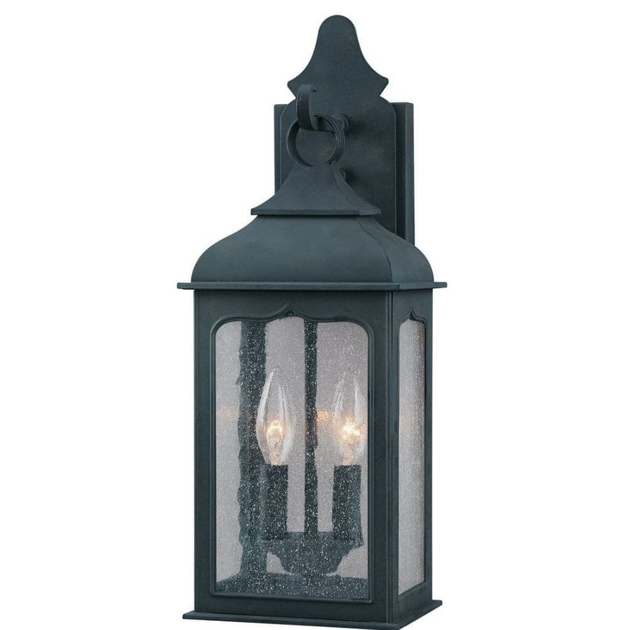 Outdoor Lighting * | Henry Street 2-Light Colonial Iron Outdoor Wall Lantern Sconce By Troy Lighting