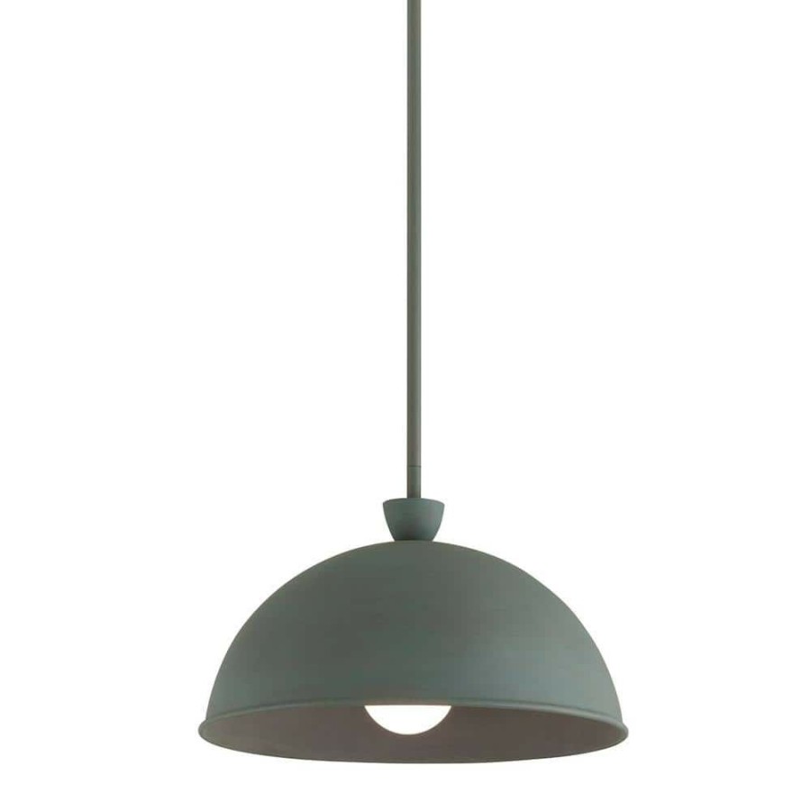 Commercial Lighting * | Tygo 1-Light Verdigris Standard Pendant Light With Verdigris Metal Shade By Troy Lighting