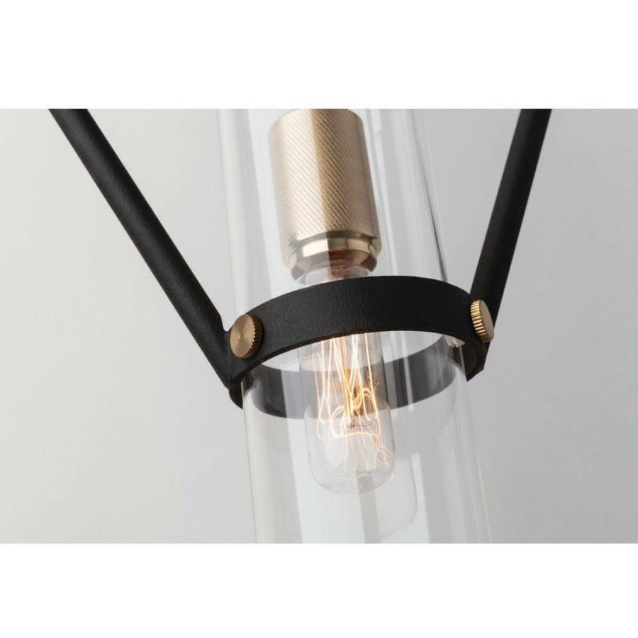 Wall Sconces * | Raef 1-Light Textured Black 16 In. H Wall Sconce With Clear Glass By Troy Lighting