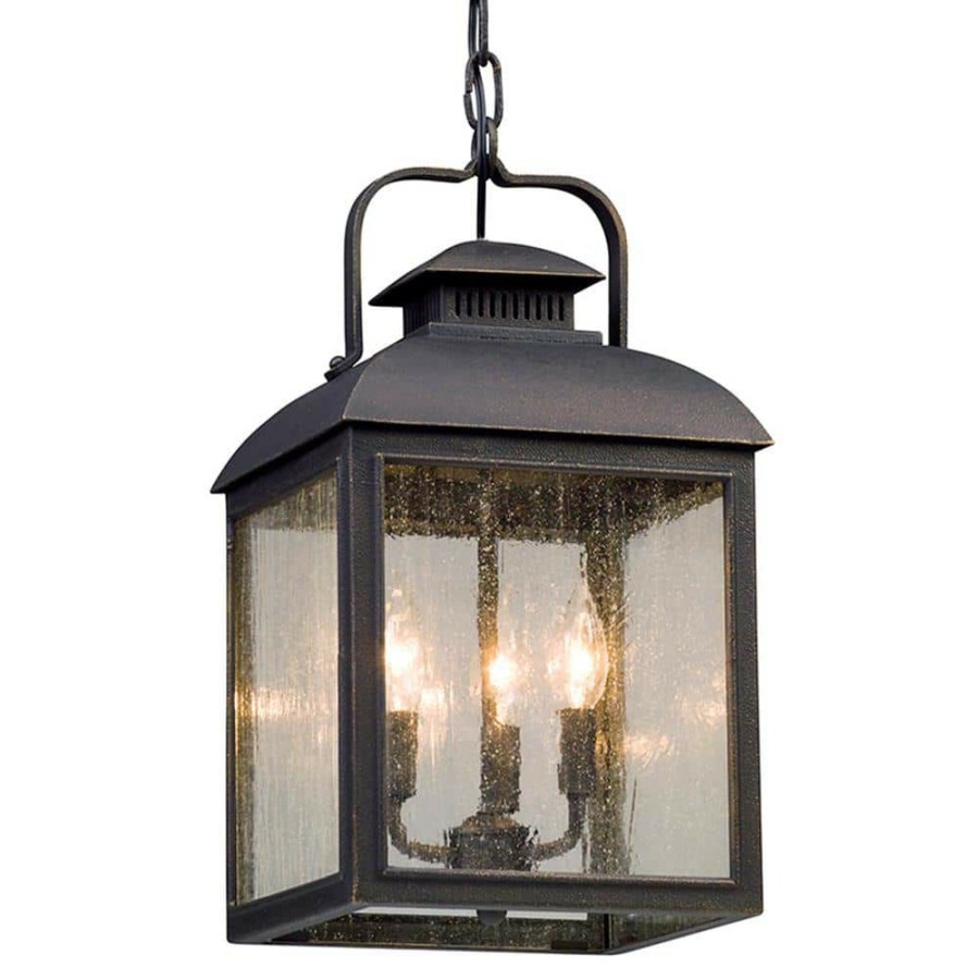 Outdoor Lighting * | Chamberlain 3-Light Vintage Bronze Outdoor Pendant By Troy Lighting