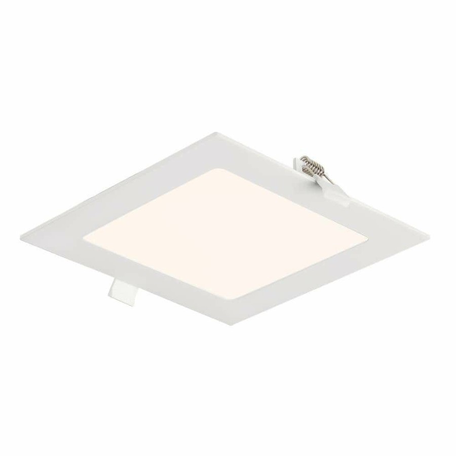 Recessed Lighting * | 6 In. Square 800 Lumens Selectable Cct Integrated Led Canless Slim Panel Light By Envirolite