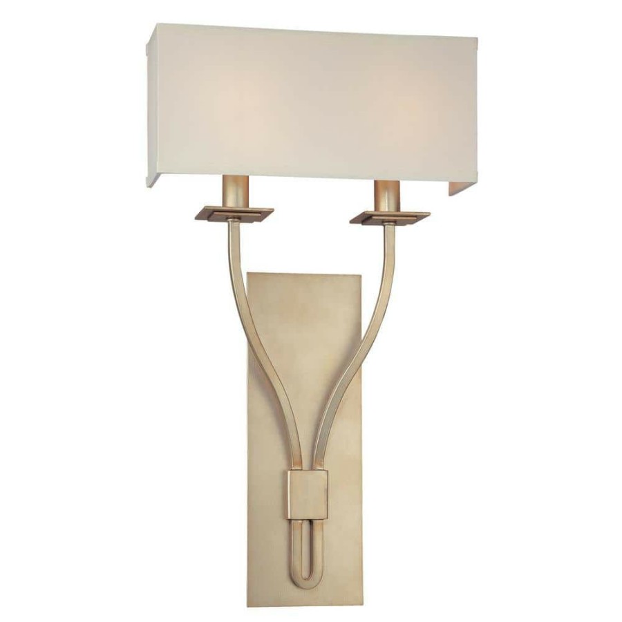 Wall Sconces * | Palladium 2-Light Silver Leaf Wall Sconce By Troy Lighting