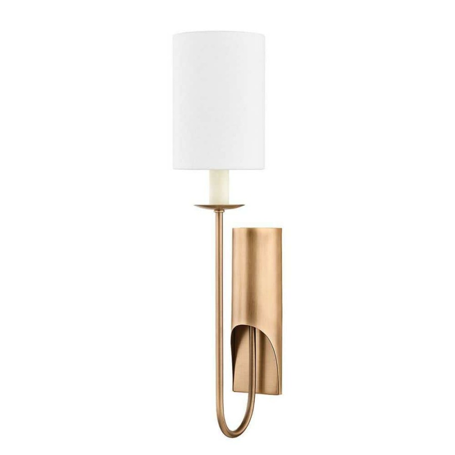 Wall Sconces * | Michas 1-Light Patina Brass Wall Sconce By Troy Lighting