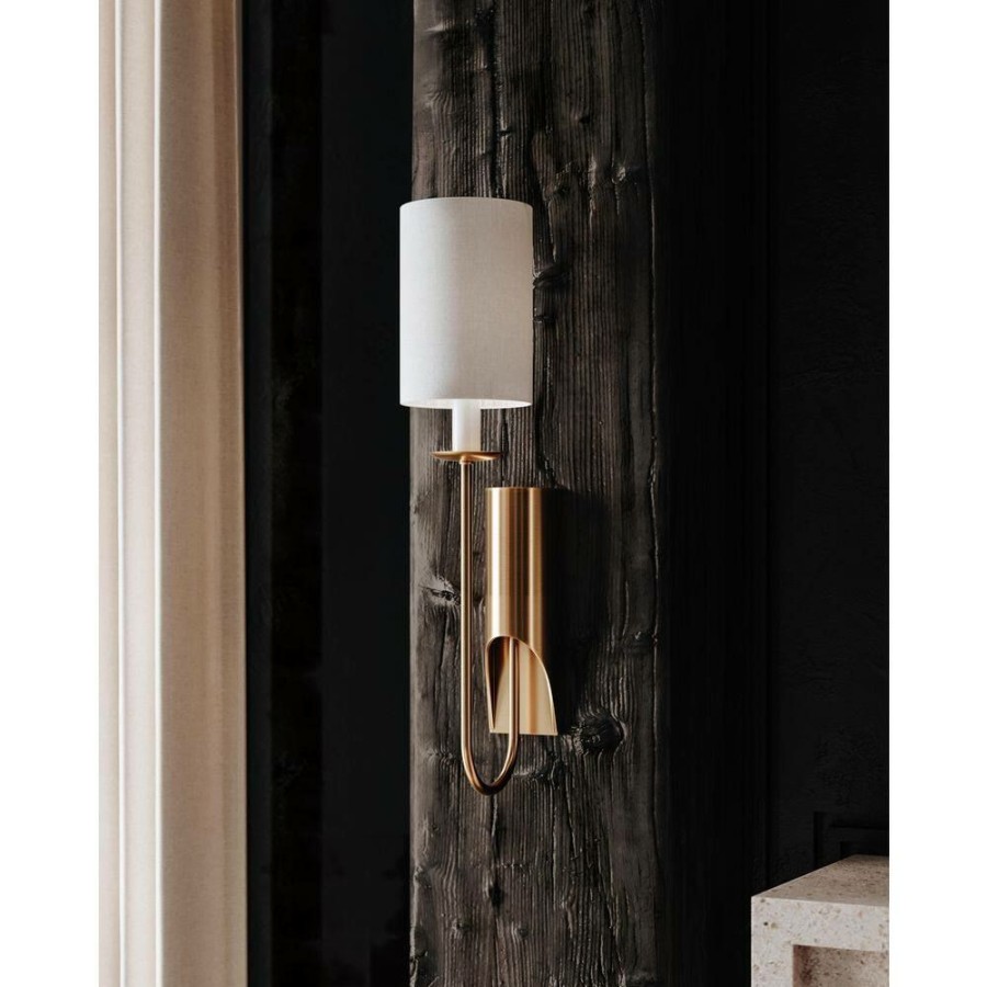 Wall Sconces * | Michas 1-Light Patina Brass Wall Sconce By Troy Lighting