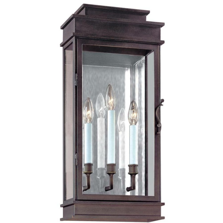 Outdoor Lighting * | Vintage 3-Light Vintage Bronze Wall Mount Outdoor Wall Lantern Sconce By Troy Lighting