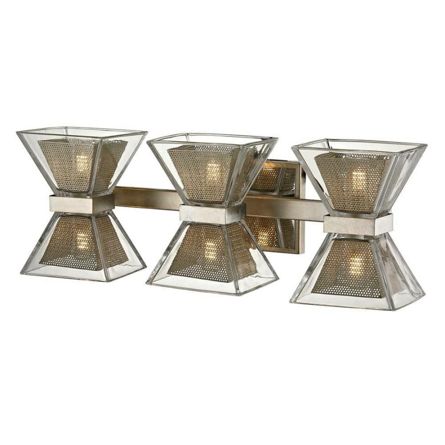 Vanity Lighting * | Expression 6-Light Silver Leaf 20 In. W Led Bath Light With Clear Glass Shade By Troy Lighting