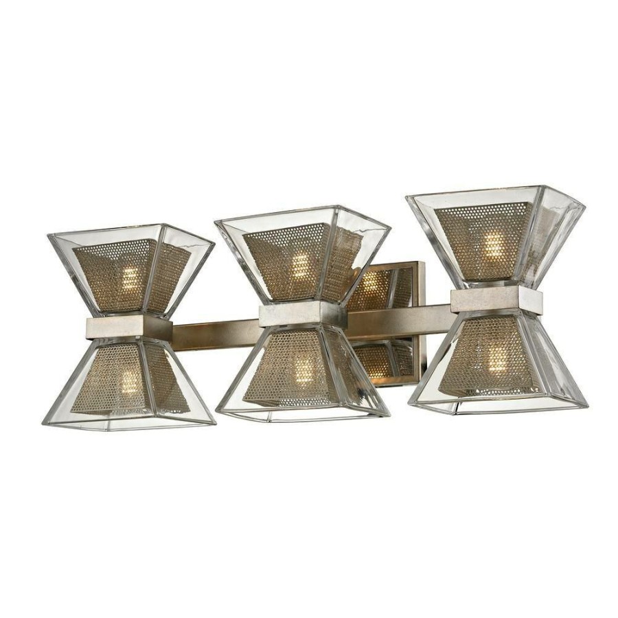 Vanity Lighting * | Expression 6-Light Silver Leaf 20 In. W Led Bath Light With Clear Glass Shade By Troy Lighting