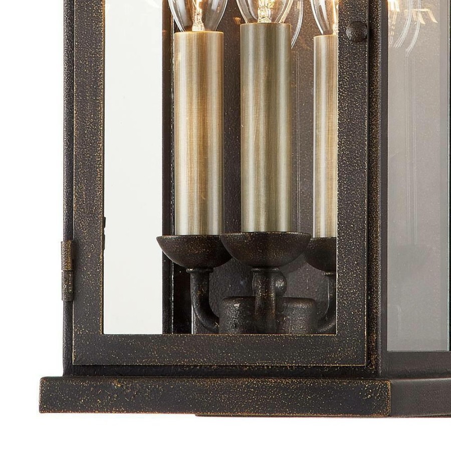 Wall Sconces * | Chaplin 3-Light Vintage Bronze Wall Sconce With Clear Glass Shade By Troy Lighting