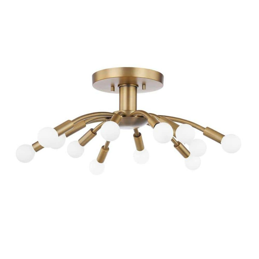 Commercial Lighting * | Tristan 25 In. 12-Light Brass Flush Mount By Troy Lighting