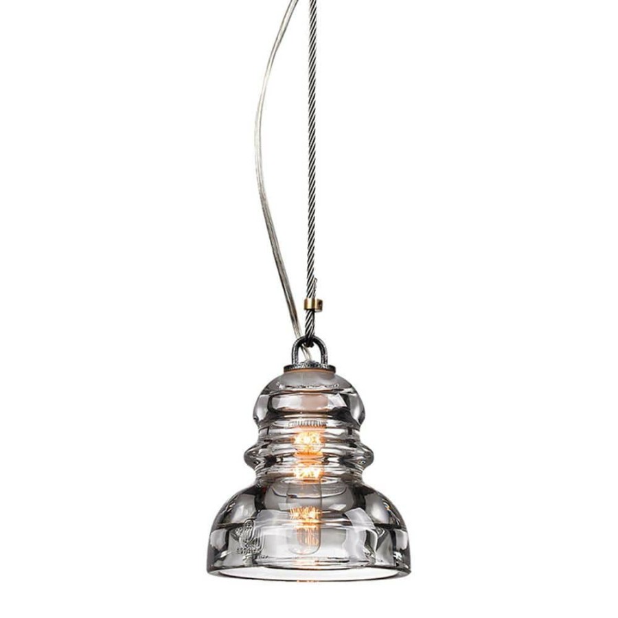 Commercial Lighting * | Menlo Park 1-Light Deep Bronze Mini Pendant With Historic Clear Pressed Glass Shade By Troy Lighting