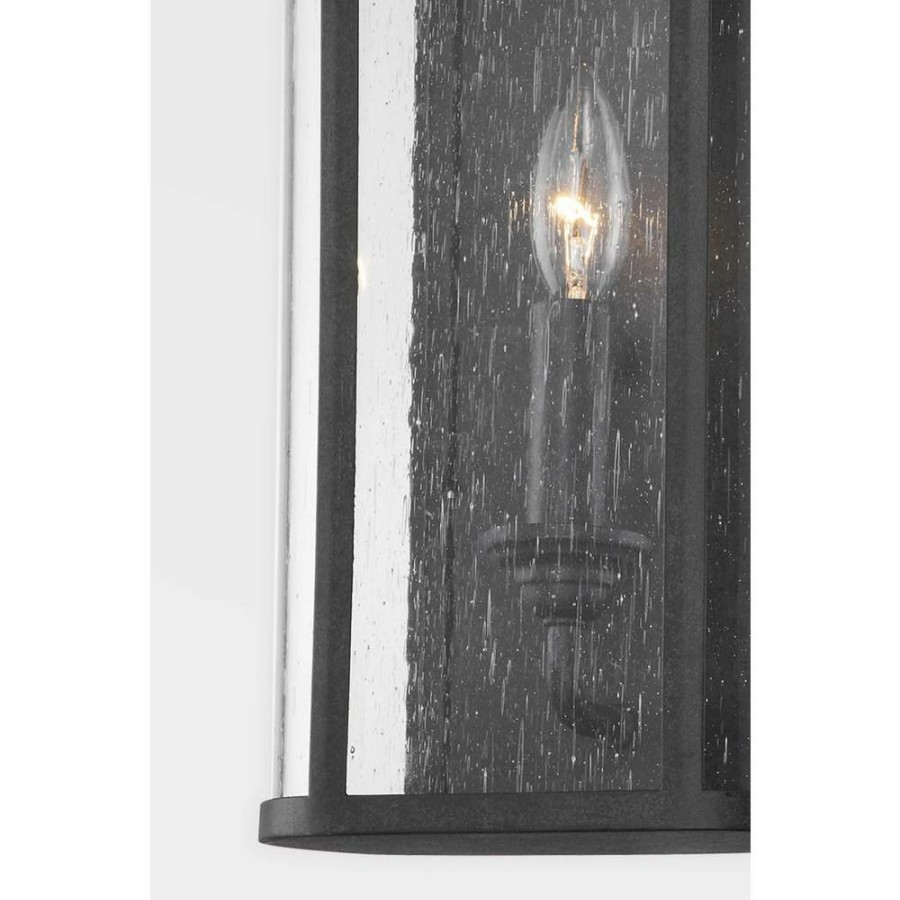 Outdoor Lighting * | Chace 2-Light Forged Iron, Clear Seeded Outdoor Wall Lantern Sconce By Troy Lighting