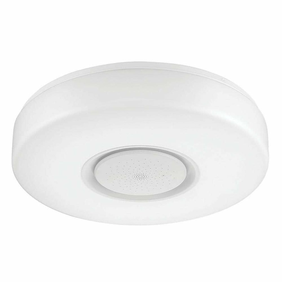 Commercial Lighting * | 15 In. Adonis White Voice Control Selectable Cct Led Round Ceiling Light Flush Mount By Envirolite