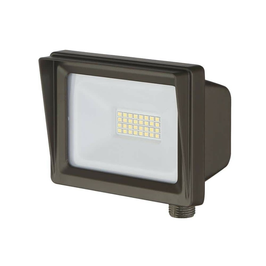 Outdoor Lighting * | 5 In. Bronze Led Outdoor Security Flood Light With Tempered Glass Lens By Envirolite