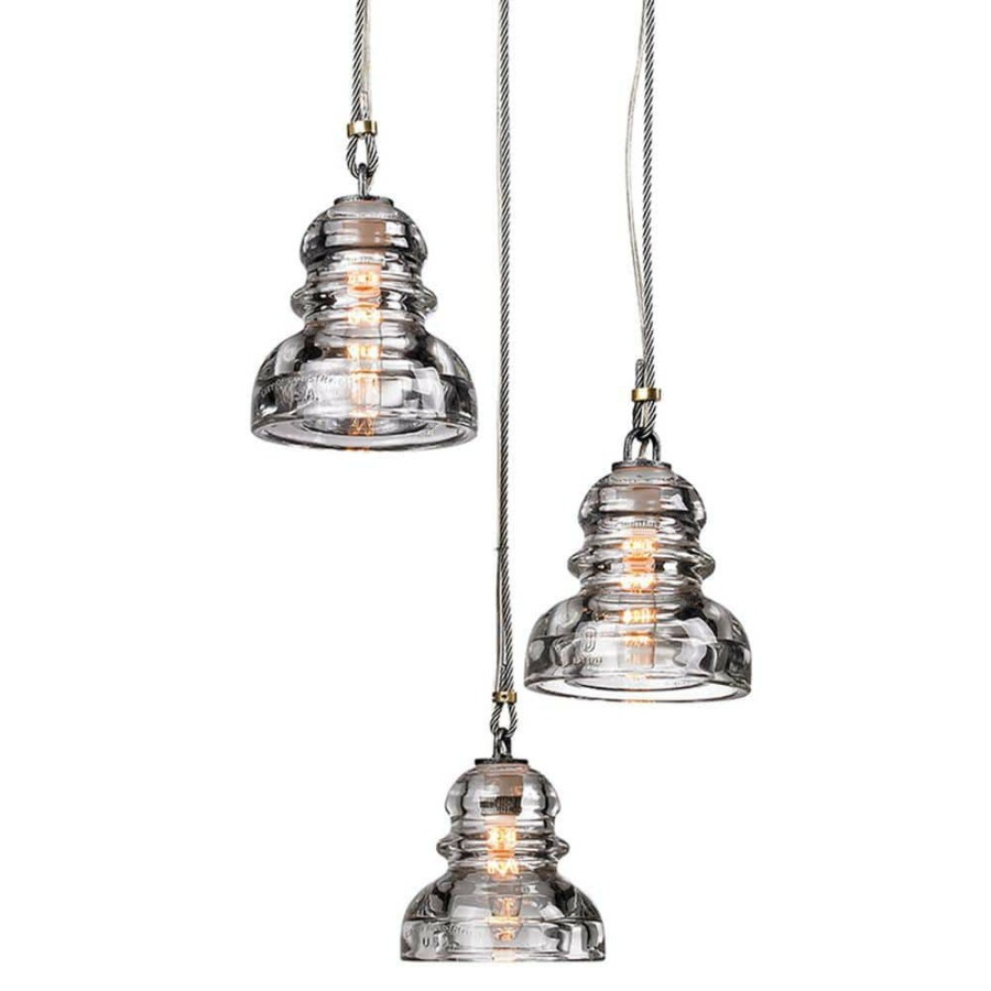 Commercial Lighting * | Menlo Park 3-Light Old Silver Pendant By Troy Lighting