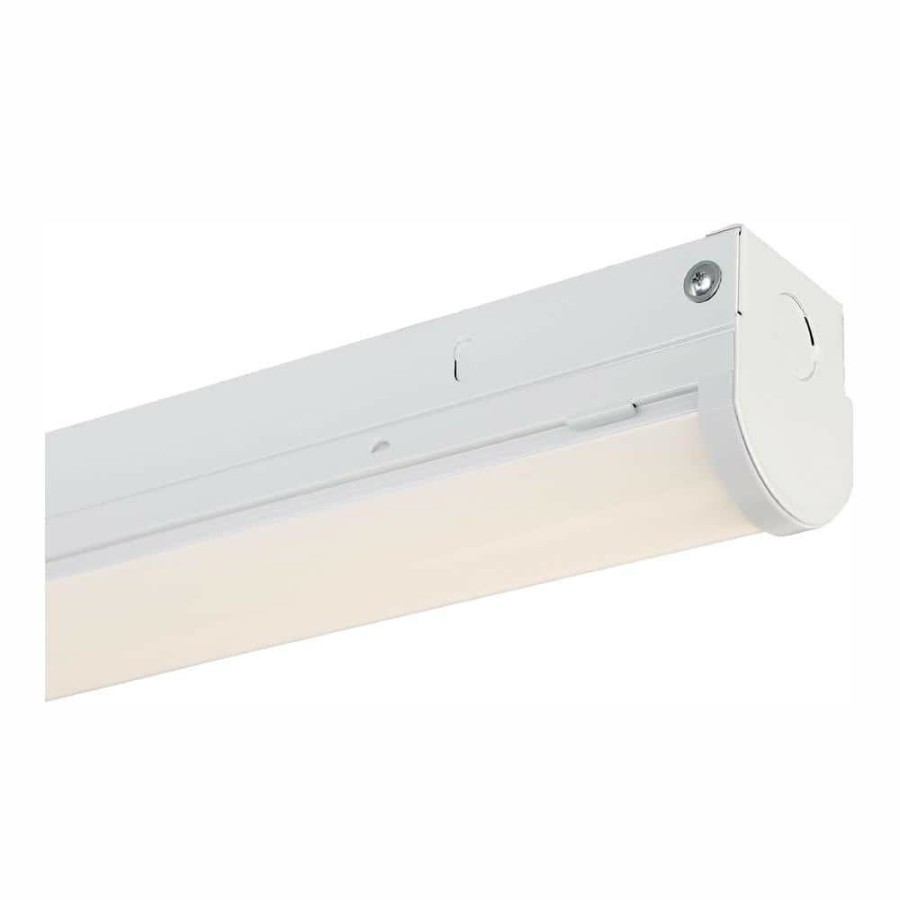 Commercial Lighting * | 4 Ft. 300-Watt Equivalent Integrated Led White Strip Light Fixture, 5000K By Envirolite