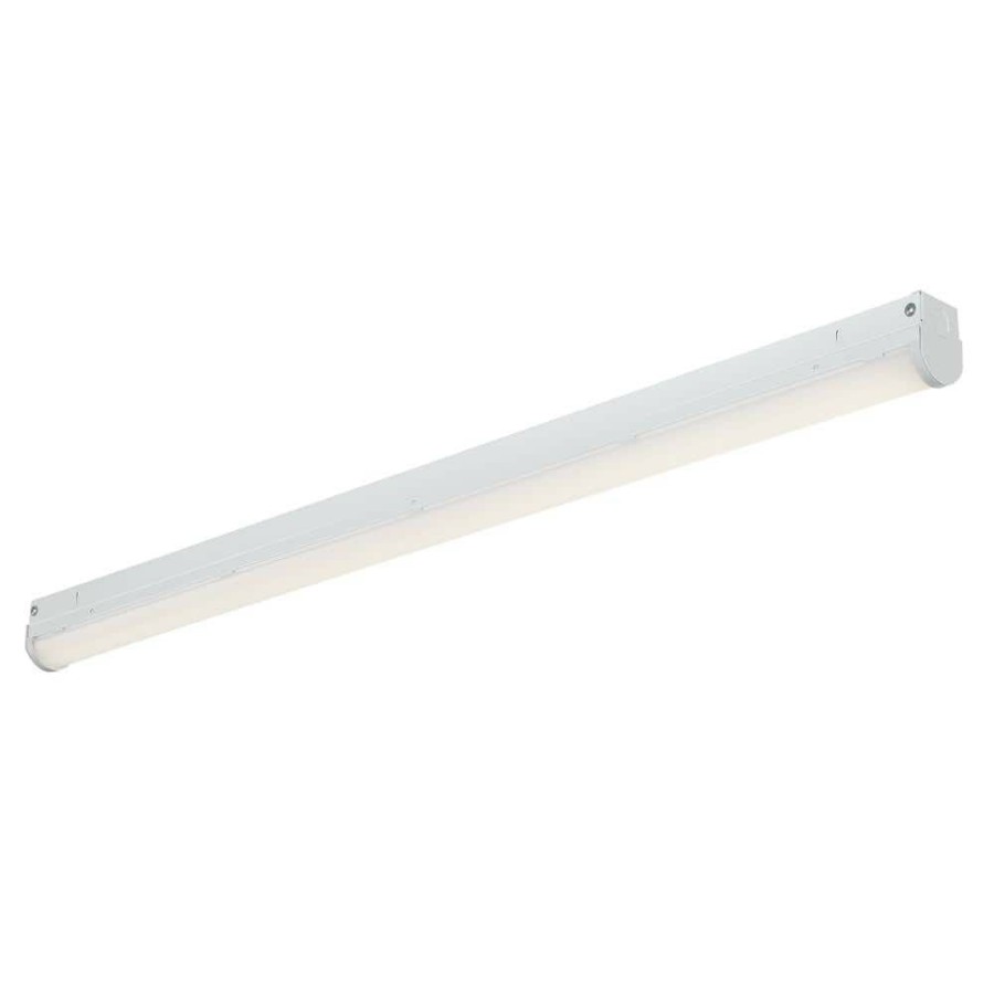 Commercial Lighting * | 4 Ft. 300-Watt Equivalent Integrated Led White Strip Light Fixture, 5000K By Envirolite