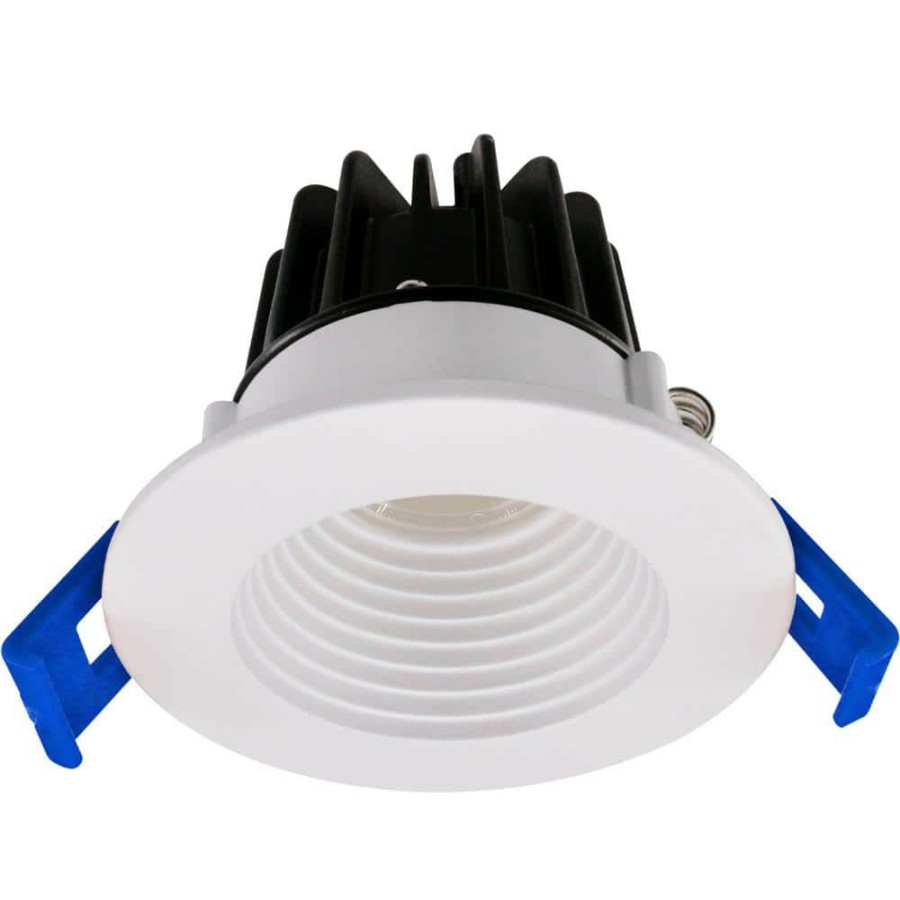 Recessed Lighting * | 2 In. White 3000K Canless Remodel Baffle Integrated Led Recessed Light Kit By Envirolite