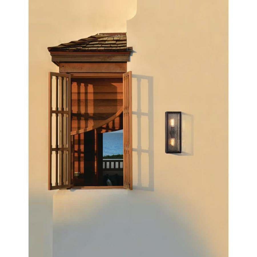 Outdoor Lighting * | Dixon 2-Light Vintage Bronze Outdoor Wall Lantern Sconce By Troy Lighting