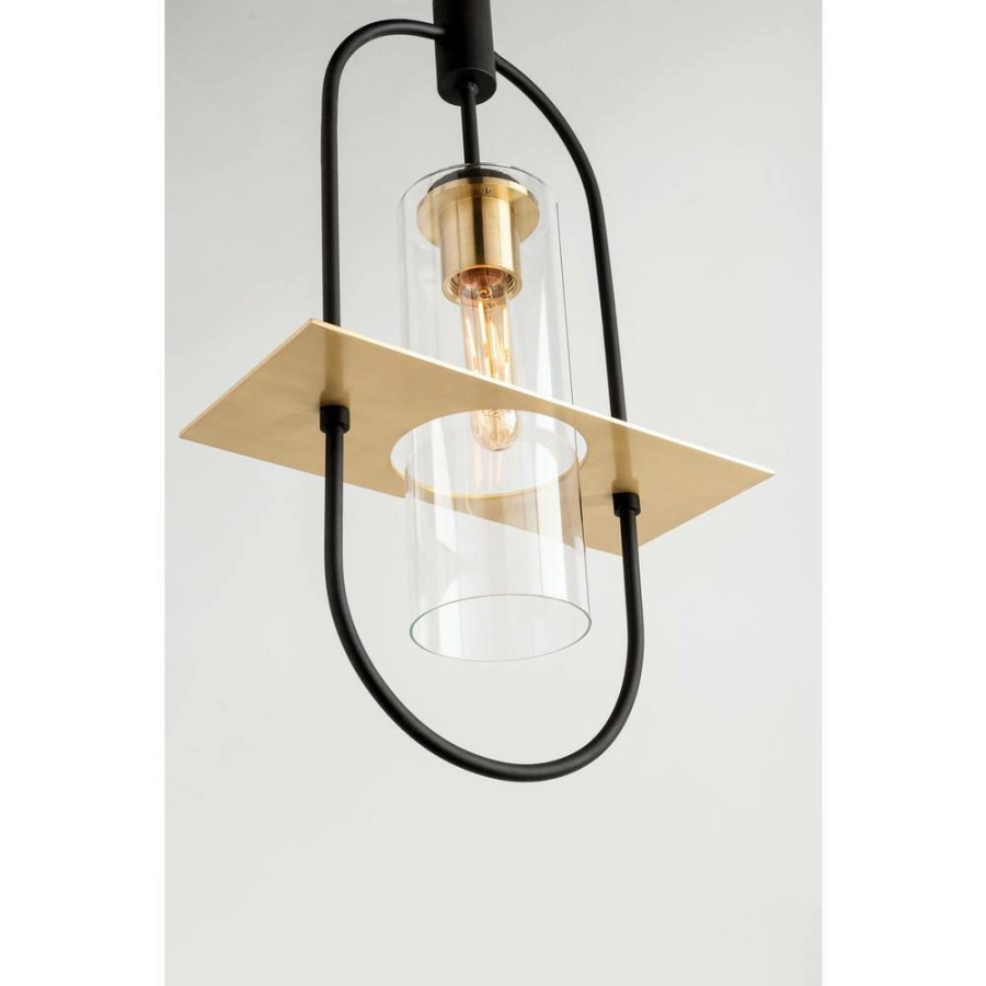 Outdoor Lighting * | Smyth Dark Bronze 1-Light 12.5 In. W Outdoor Hanging Light With Clear Glass By Troy Lighting