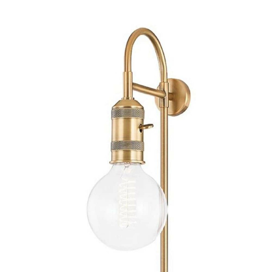 Wall Sconces * | Dean 1-Light Patina Brass Plug-In Sconce By Troy Lighting