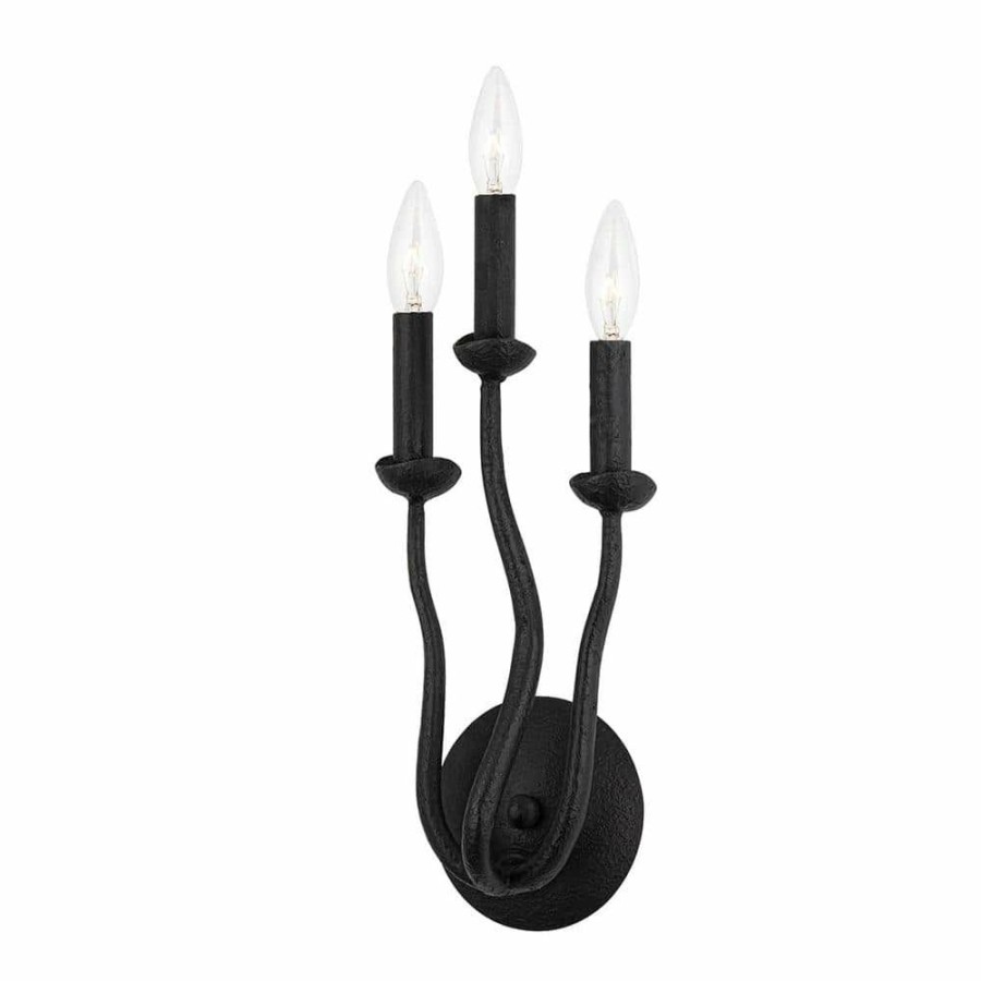 Wall Sconces * | Reign 3 Black Wall Sconce By Troy Lighting