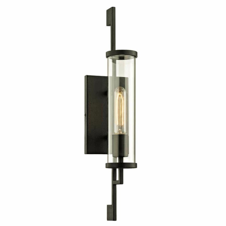 Outdoor Lighting * | Park Slope 1-Light Forged Iron 21 In. H Outdoor Wall Lantern Sconce With Clear Glass By Troy Lighting