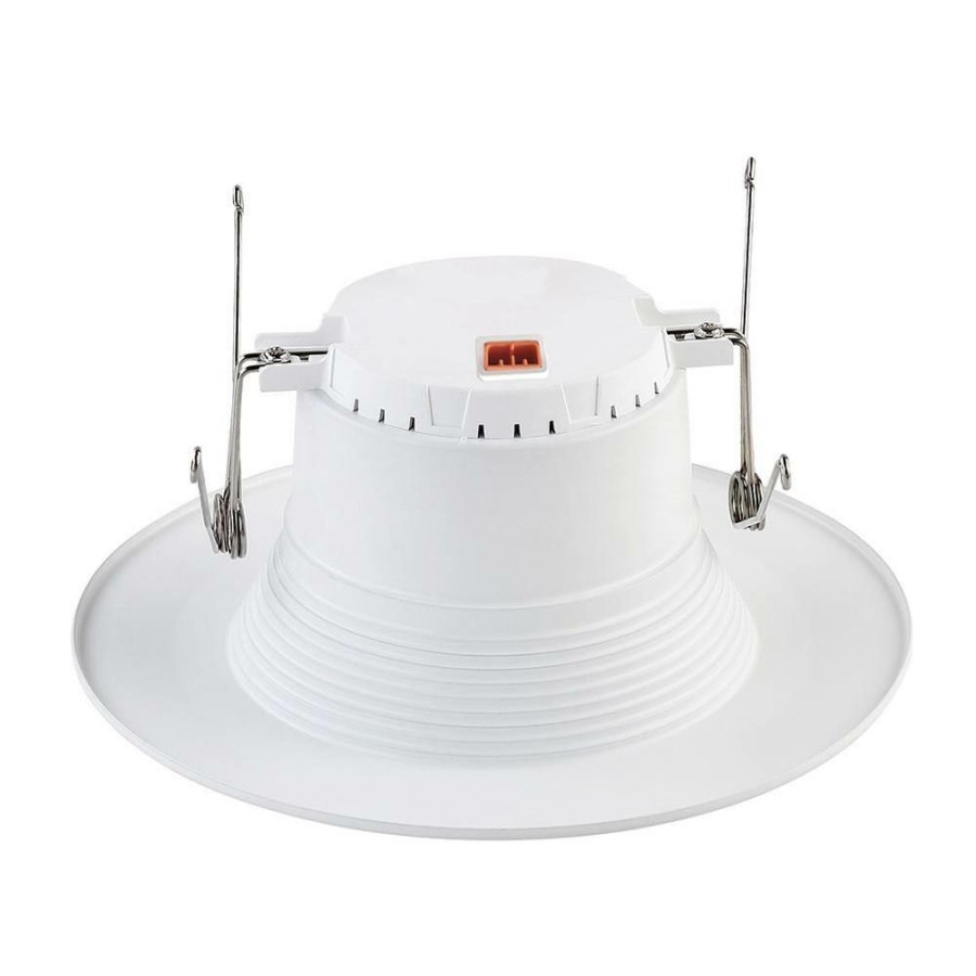 Recessed Lighting * | 5 In. / 6 In. White Integrated Led Recessed Can Light Baffle Trim By Envirolite