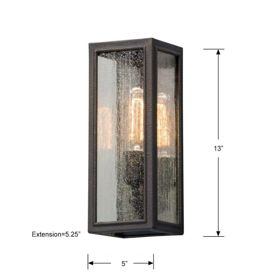 Outdoor Lighting * | Dixon 1-Light Vintage Bronze Outdoor Wall Lantern Sconce By Troy Lighting