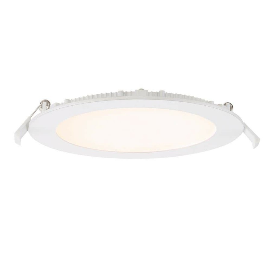 Recessed Lighting * | 6 In. Round 800 Lumens Selectable Cct Integrated Led Canless Slim Panel Light By Envirolite