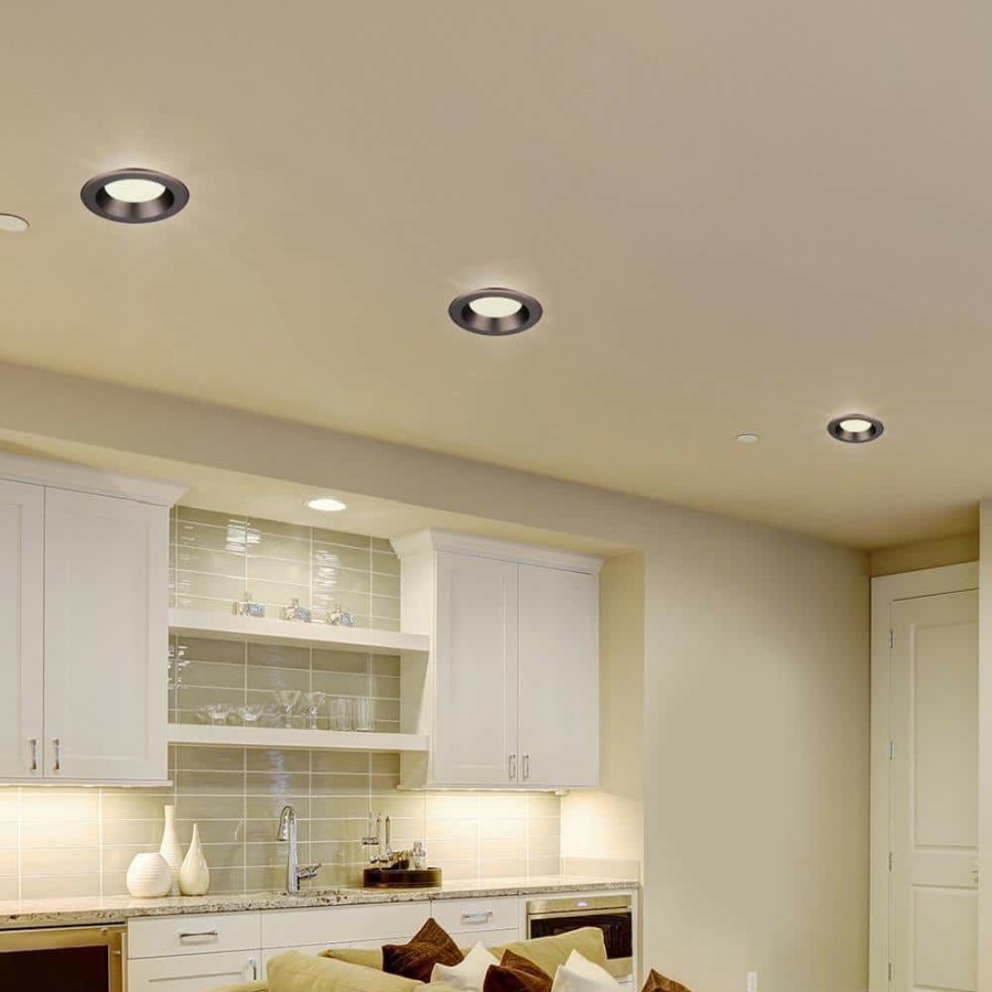 Recessed Lighting * | Easy Up 4 In. Soft White Led Recessed Can Light Light With 93 Cri, 3000K J-Box With Bronze Trim (No Can Needed) By Envirolite