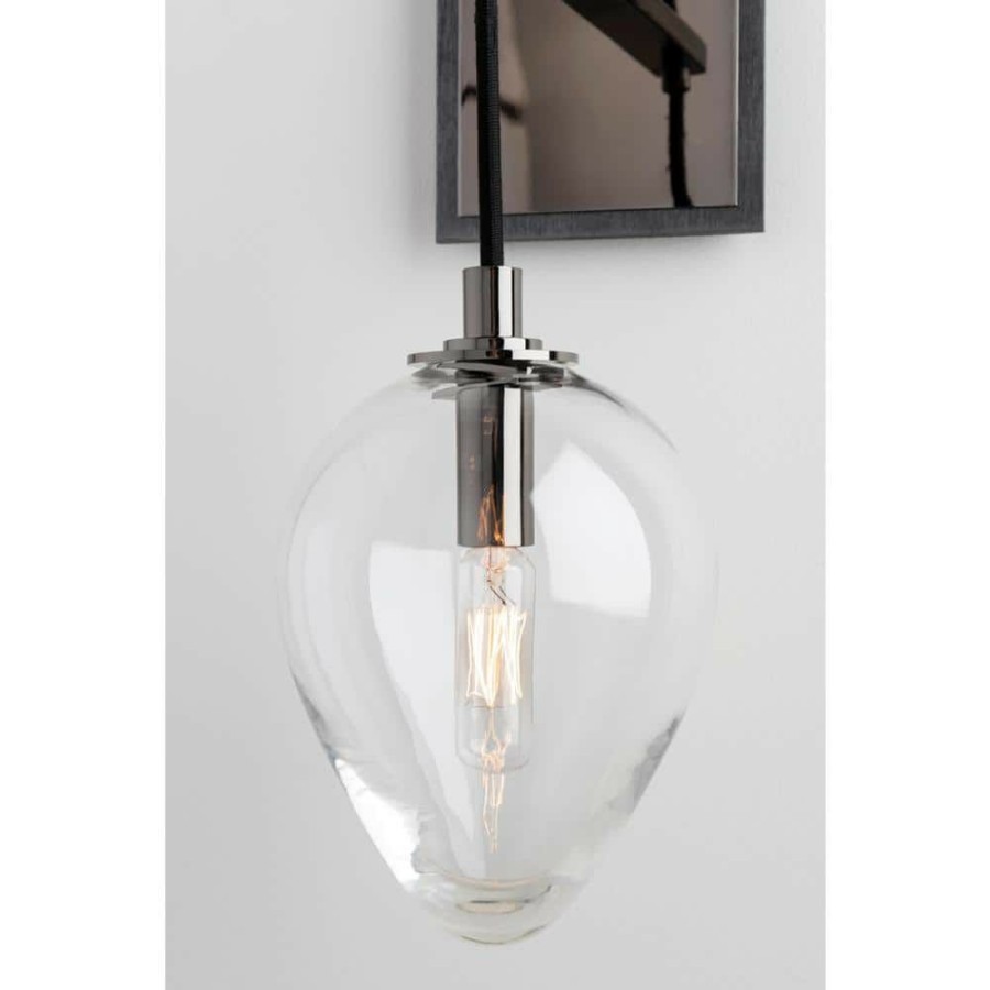 Wall Sconces * | Brixton 1-Light Gunmetal 15 In. H Wall Sconce With Clear Glass By Troy Lighting