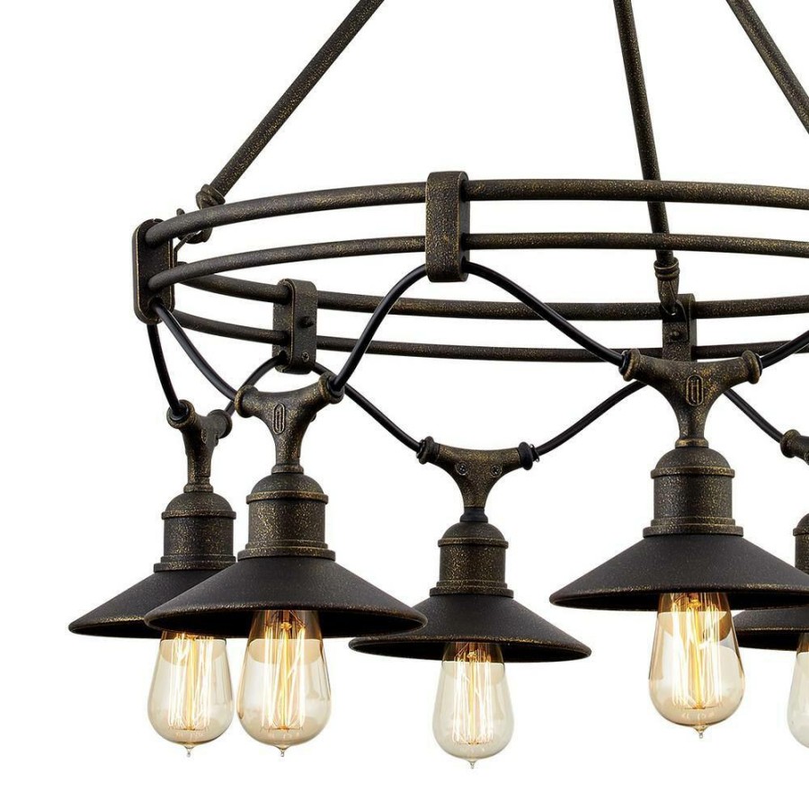 Commercial Lighting * | Shelton 6-Light Vintage Bronze Chandelier By Troy Lighting